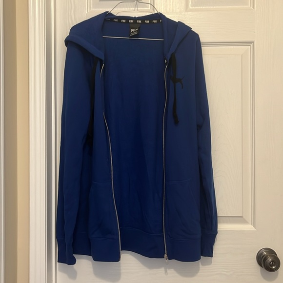 Pink Blue Long Zip Up Hoodie In Size Small - Picture 6 of 6